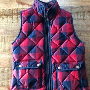 Jcrew buffalo check puffy vest size xsp